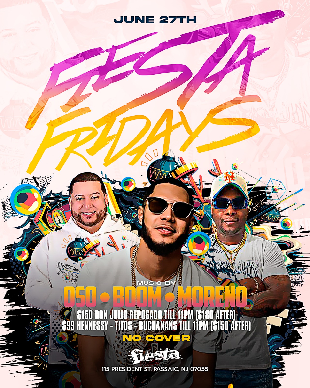 DJ OSO, BOOM, MORENO; FIESTA FRIDAY