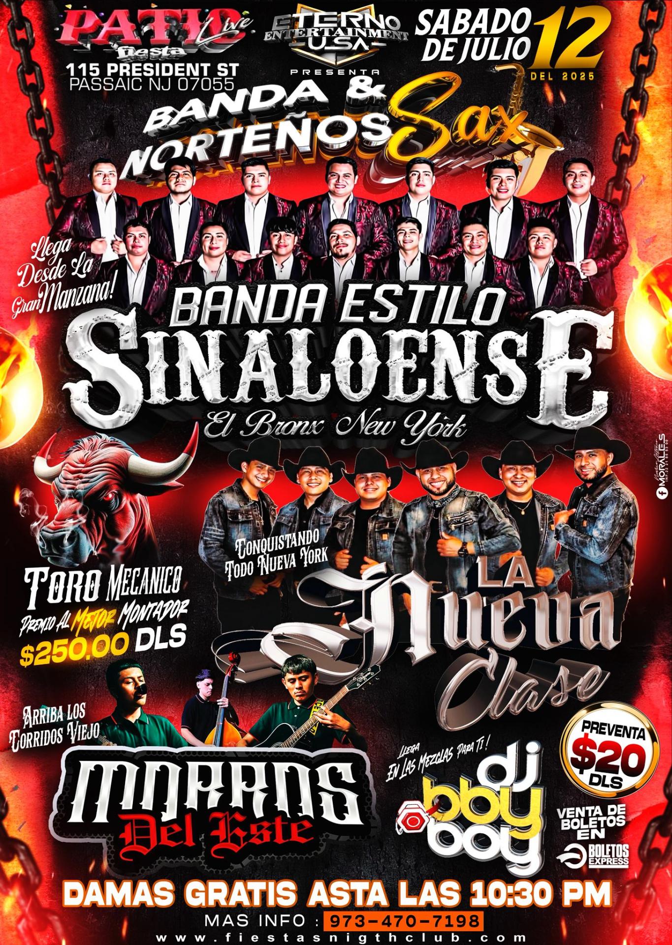 BANDA ESTILO SINALOENSE, LA NUEVA CLASE, MORROS DEL ESTE, DJ BBY BOY