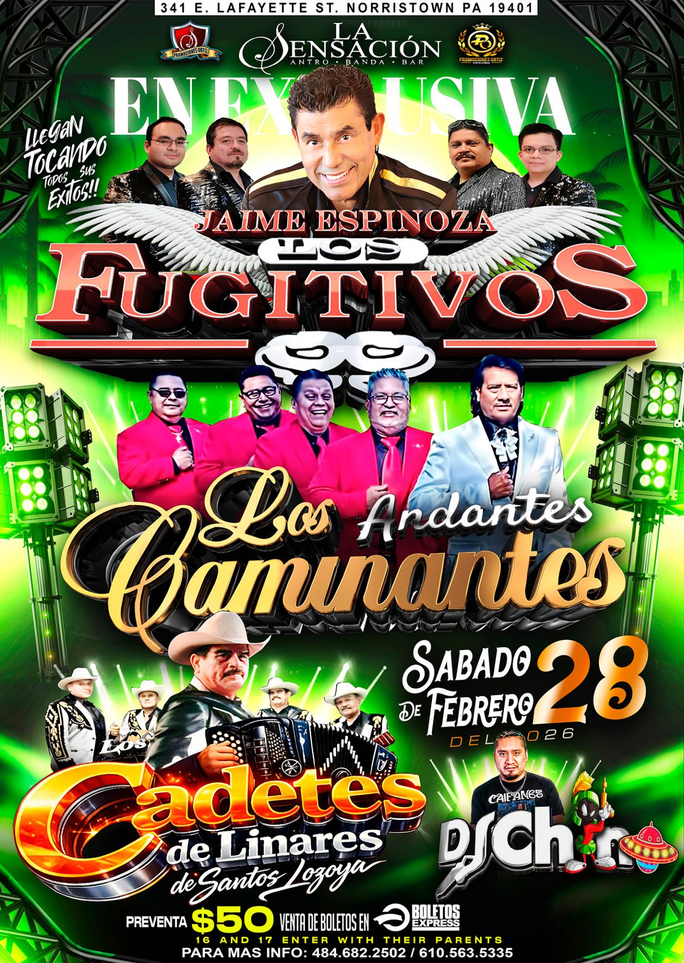 Buy tickets for LOS FUGITIVOS | LOS CAMINANTES ANDANTES | CADETES DE LINARES LOS FUGITIVOS | LOS CAMINANTES ANDANTES | CADETES DE LINARES
