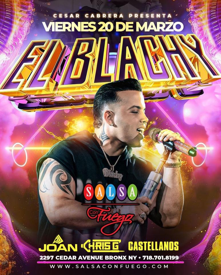 Buy tickets for El Blachy En Vivo | Bachata & Salsa Party at Salsa Con Fuego NYC – Viernes 20 de Marzo El Blachy En Vivo | Bachata & Salsa Party at Salsa Con Fuego NYC – Viernes 20 de Marzo