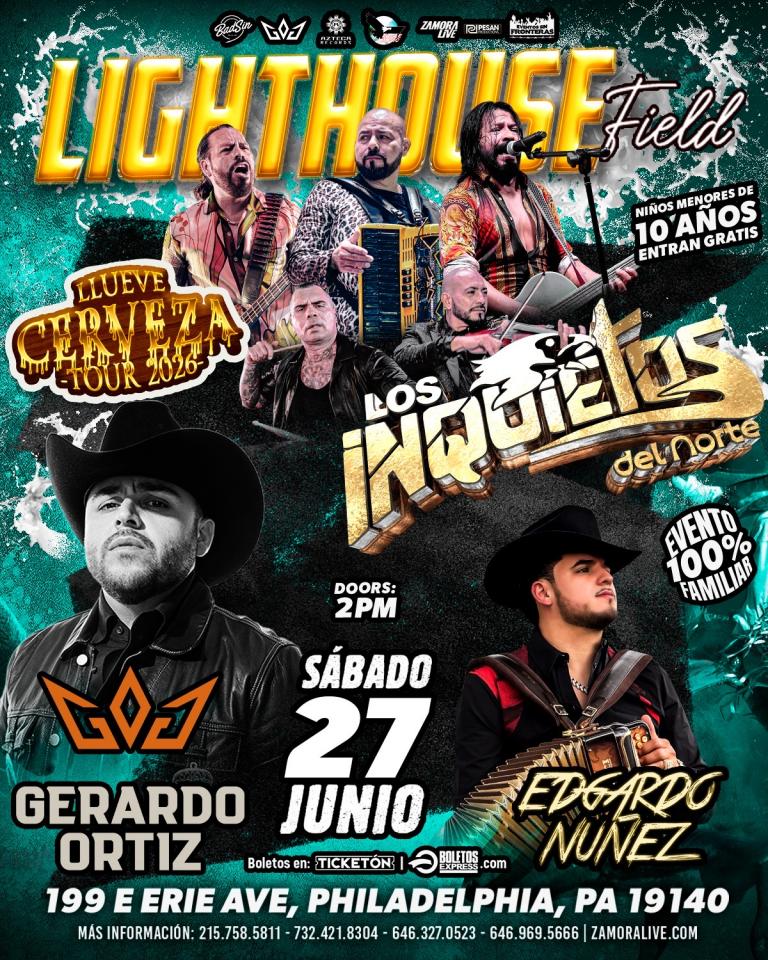 Buy tickets for LOS INQUIETOS DEL NORTE • GERARDO ORTIZ • PESCADORES DEL RÍO CONCHOS EN LIGHTHOUSE FIELD LOS INQUIETOS DEL NORTE • GERARDO ORTIZ • PESCADORES DEL RÍO CONCHOS EN LIGHTHOUSE FIELD