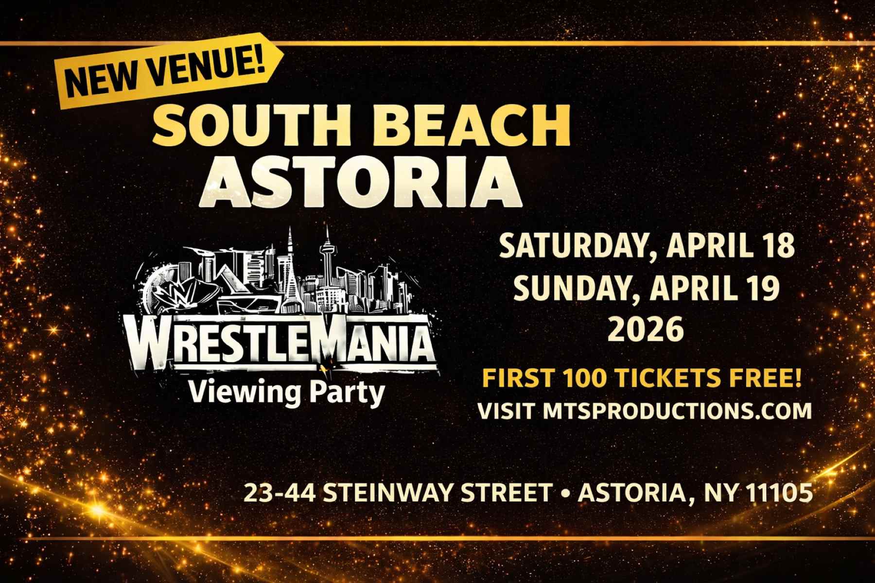 Buy tickets for WrestleMania Weekend NYC 2026 – Skybar Rooftop Viewing Party Queens NY WrestleMania Weekend NYC 2026 – Skybar Rooftop Viewing Party Queens NY