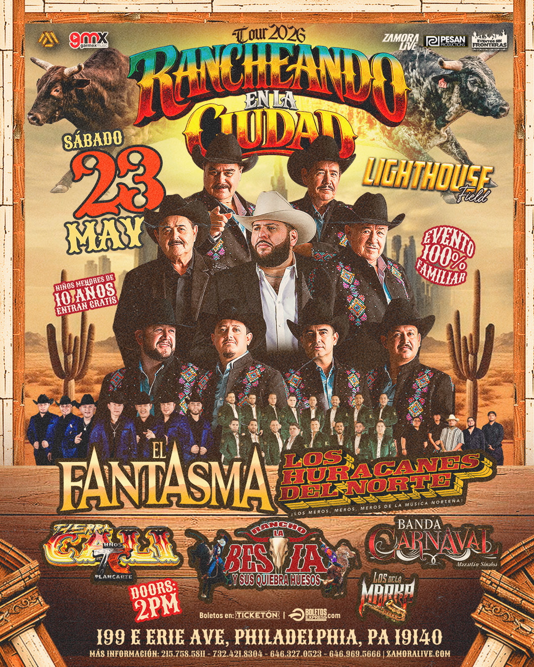 EL FANTASMA • LOS HURACANES DEL NORTE • BANDA CARNAVAL y Más! En Lighthouse Field