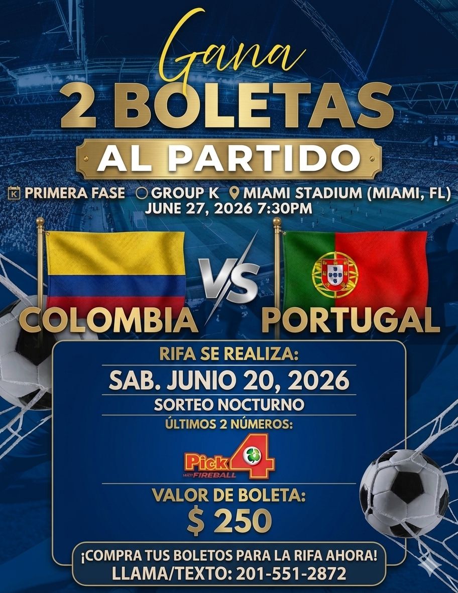 Buy tickets for RIFA COLOMBIA v PORTUGAL RIFA COLOMBIA v PORTUGAL