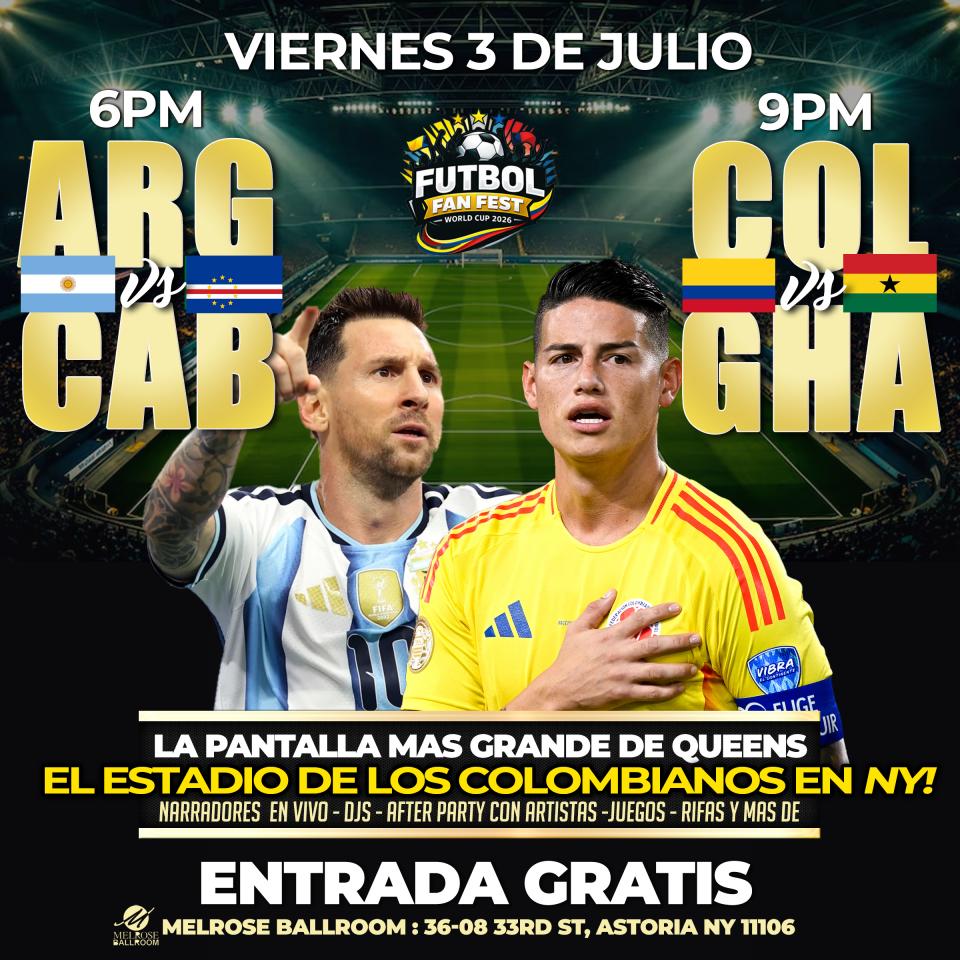6PM ARGENTINA vs CABO VERDE  • 9:30PM COLOMBIA  vs GHANA