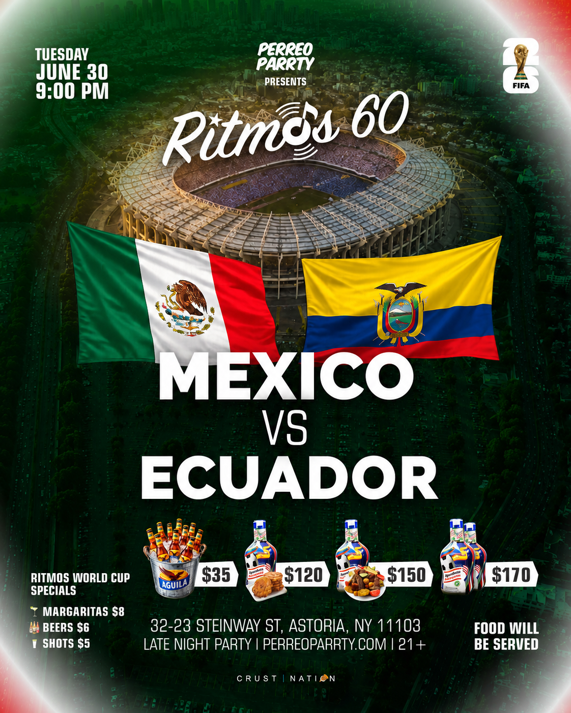FIFA WORLD CUP 2026 WATCH PARTY: MEXICO vs ECUADOR at Ritmos 60 Bar NYC