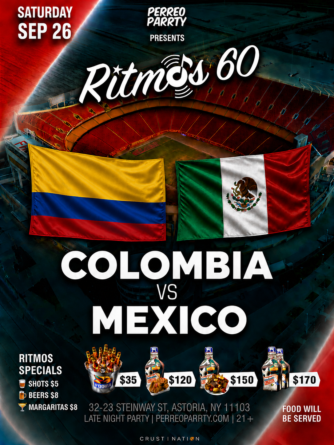 Buy tickets for Colombia vs Mexico - Soccer Game Watch Party at Ritmos 60 Salsa Bar Colombia vs Mexico - Soccer Game Watch Party at Ritmos 60 Salsa Bar